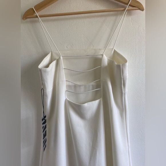 NWT Square neck Strappy Back Mini Dress White Bridal Party Cocktail - Picture 4 of 6